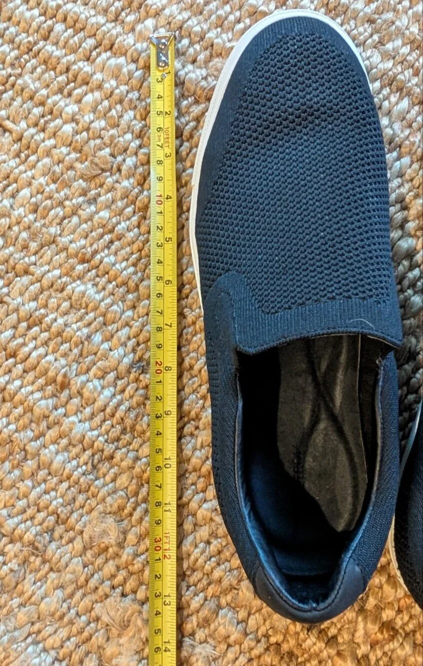 Nordstrom Black Knit Slip-On Sneakers with White Sole